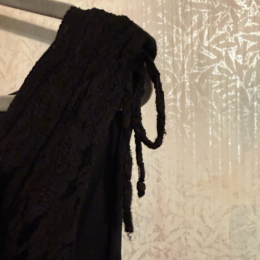 Vintage Connected Apparel Black Lace, Tye On Shoulders Maxi Dress, Feminine 16 - Picture 5 of 8